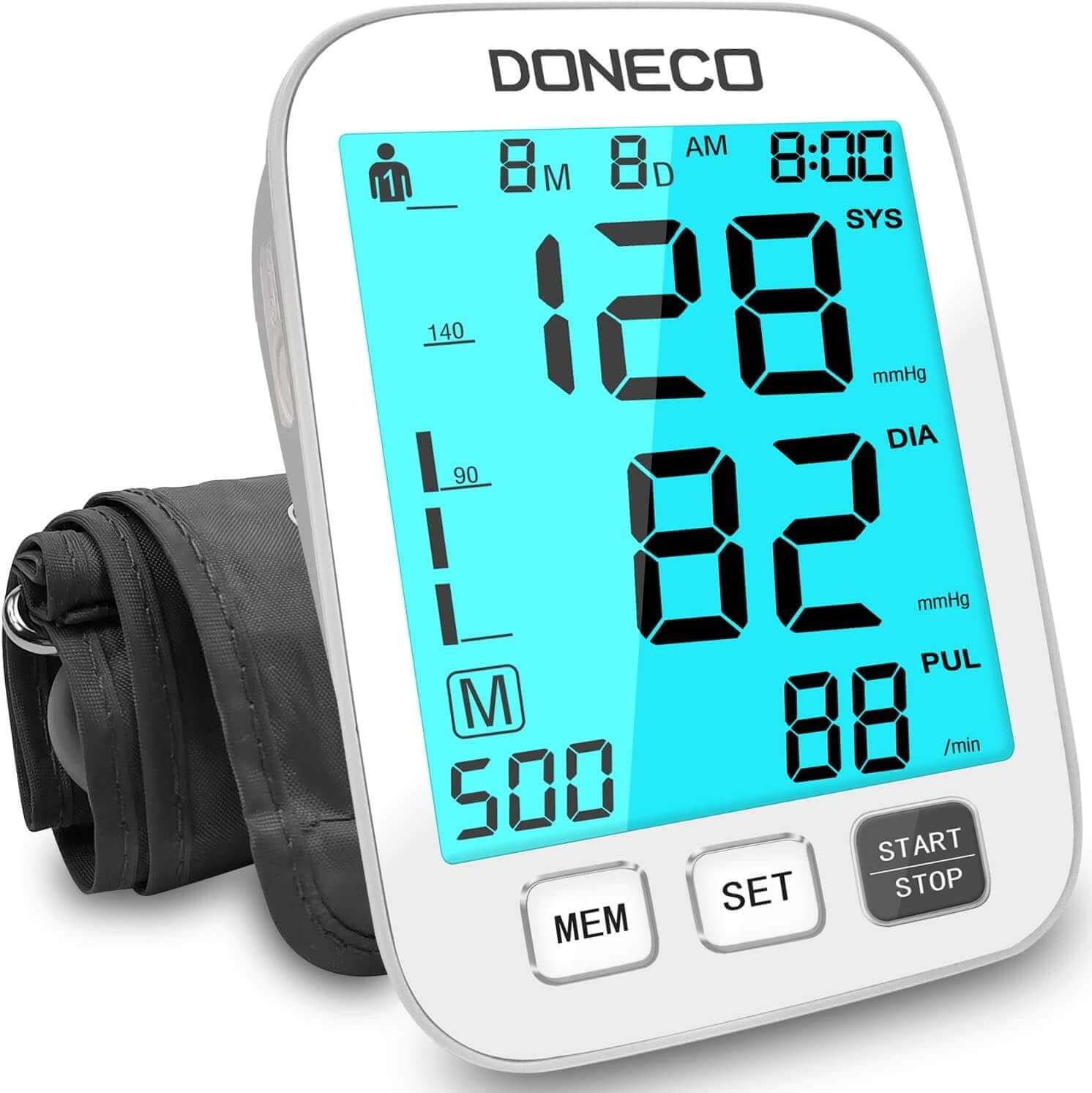 Digital Automatic Blood Pressure Monitor - Upper Arm Cuff - Large