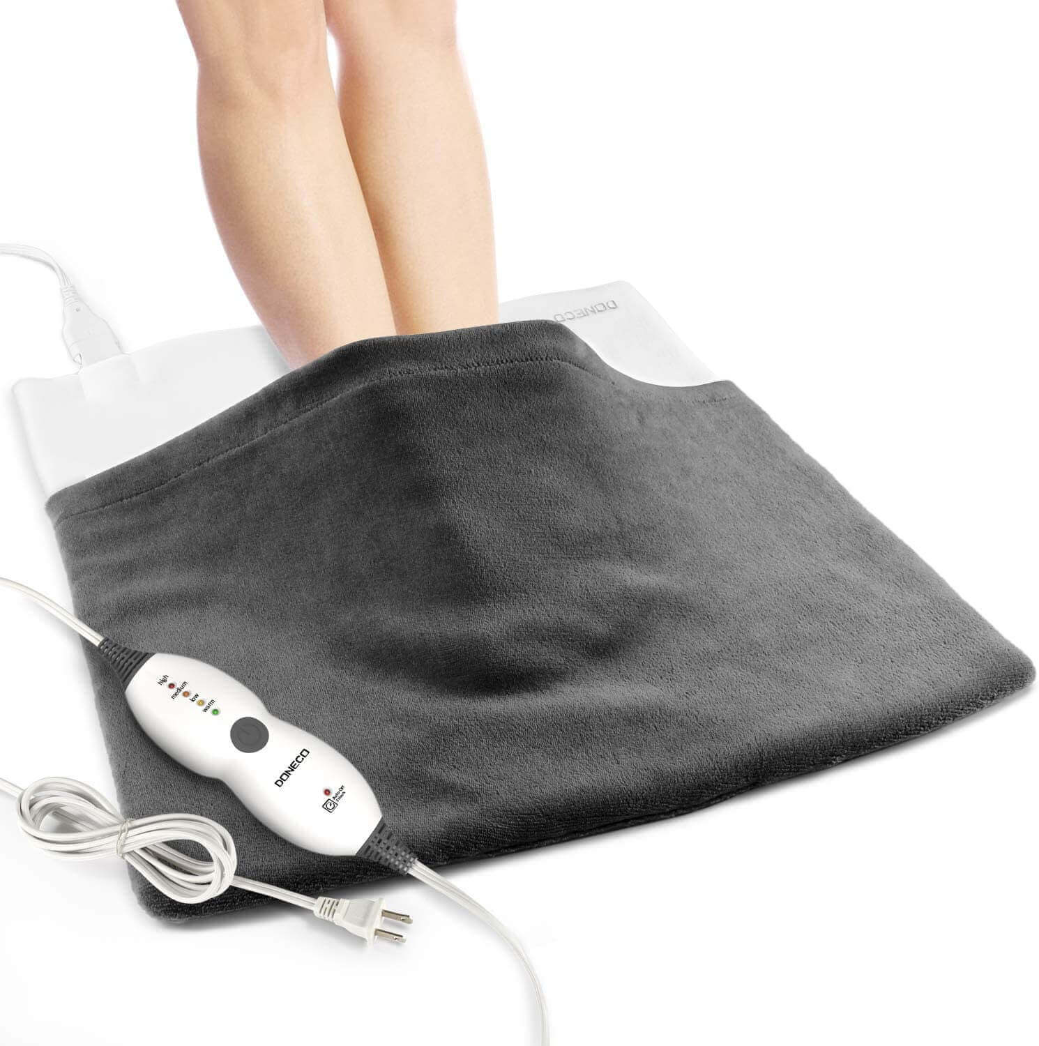DONECO King Size Heating Pad (22 x 22 in), Electric Foot Warmer with 4 Temperature Settings and Fast-Heating Technology